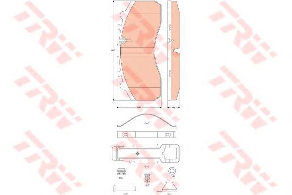 GDB5067 колодки дисковые !29061 с р/к, 247.5x109.5x30\Omn MB Actros 18, Setra, S GDB5067 TRW