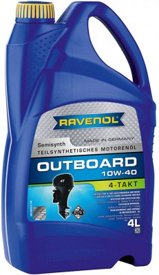 Масло моторное для 4-х тактных двигателей лодок RAVENOL OUTBOARD 10W40 п/синт.4л 1153204-004 RAVENOL