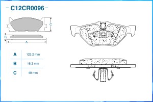 Тормозные колодки задние Low Metallic C12CR0096 C12CR0096 CWORKS