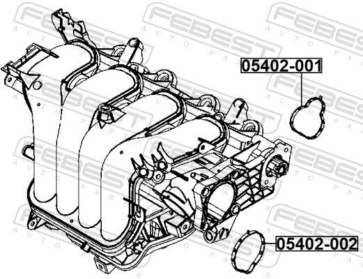 Прокладка впускного коллектора MAZDA 3 BK/BL 05402-001 05402-001 FEBEST