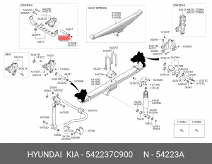Палец HYUNDAI HD260,270,500 рессоры передней OE 542237C900 HYUNDAI KIA