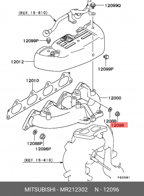 Гайка MITSUBISHI ASX (10-) коллектора выпускного OE MR212302 MITSUBISHI