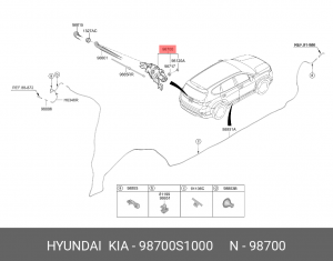 Мотор-редуктор стеклоочистителя HYUNDAI Santa Fe (18-) заднего OE 98700S1000 HYUNDAI KIA