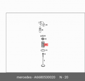 ПРУЖИНА КЛАПАНА A6680530020 A 668 053 00 20 MERCEDES BENZ