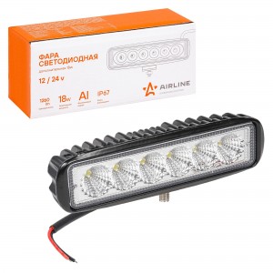 Фара светодиодная "AIRLINE" 157х42х40 мм 18W 12/24V (6 LED, рассеянный свет, пря ALED005 AIRLINE