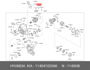 Болт HYUNDAI Accent крепления ступицы OE 1140410206K HYUNDAI KIA