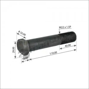 Болт колеса MB задний(3.61101) М22x1.5x121/110,5 03.700.134 MANSONS