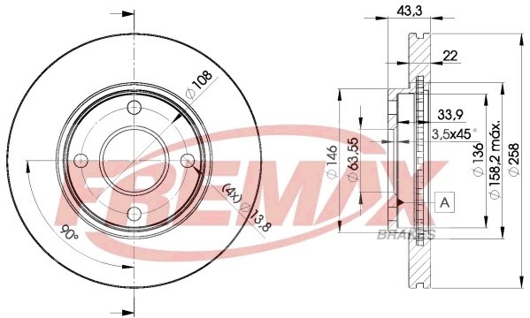 диск тормозной передний!\ Ford Focus/Fiesta all 95> BD5344 FREMAX