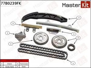 Комплект цепи ГРМ HYUNDAI i10/i20 1.2 G4LA 08- Masterkit 77B0239FK 77B0239FK MASTER KIT