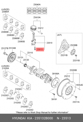 болт шатуна! M5\ Hyundai Accent 11>/Sonata 15> 235132B000 HYUNDAI