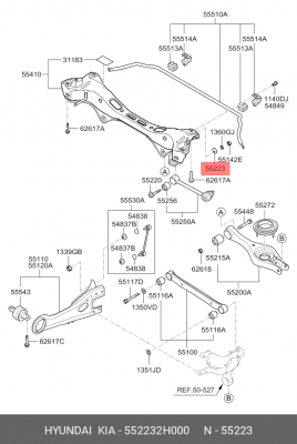 Пластина HYUNDAI Elantra (06-) KIA Ceed (06-) подрамника OE 552232H000 HYUNDAI KIA