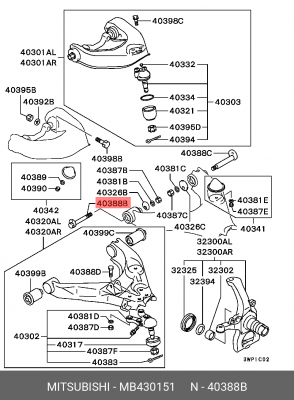 БОЛТ С ШЕСТИГРАННОЙ ГОЛОВКОЙ MB430151 MB430151 MITSUBISHI