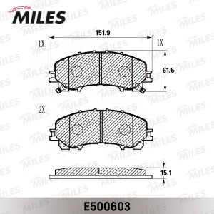 Колодки тормозные передние (Смесь CERAMIC серия PRO) NISSAN X-TRAIL (32)/INFINIT E500603 MILES