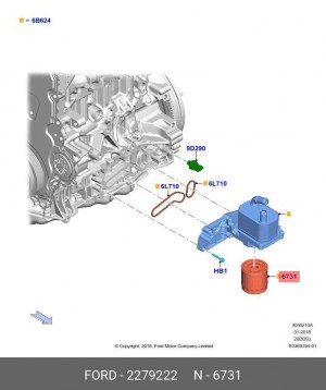 Фильтр масляный FORD Focus (18-) OE 2279222 FORD