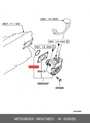 Кольцо уплотнительное MITSUBISHI OE MD619823 MITSUBISHI