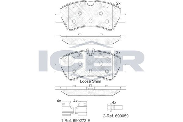 142116 колодки дисковые задние!\ Ford Transit/Tourneo Custom 300 2.20TDCI 12> 142116 ICER