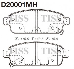 D20001 колодки дисковые задние!\ Opel Astra, Chevrolet Cruze 1.4-2.0 09> D20001MH MK KASHIYAMA