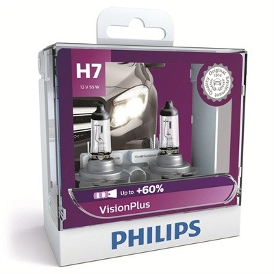 Лампа 12V H7 55W PX26d +60% бокс (2шт.) Visionplus PHILIPS 12972VPS2 PHILIPS