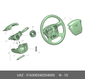 Держатель УАЗ-3163 Патриот нижних колец рулевого управления (ОАО УАЗ) 316300340204000 UAZ UAZ