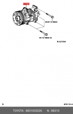 Компрессор кондиционера 88310-33320 88310-33320 TOYOTA