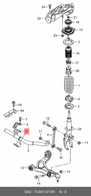 VW  TOUAREG (2002>) НА МАШИНУ - 4 ШТ, ЦЕНА ЗА ШТУКУ 7L0 411 313 H VAG