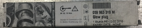 свеча накаливания!\ VW Golf, Audi A3 1.6/2.0TDi 03> 059 963 319 M VAG