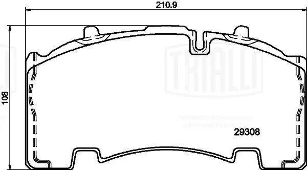 Колодки торм. для прицепов BPW (WVA № 29171) диск. с р/к (PFT 29171) PFT29171 TRIALLI