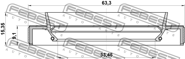 Сальник привода (35X63X9X15,5) 95HBY-35630915L 95HBY-35630915L FEBEST