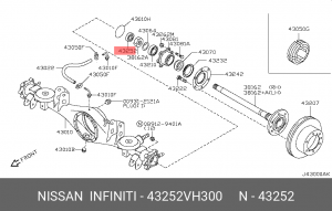 Сальник/ полуоси 43252-VH300 43252-VH300 NISSAN