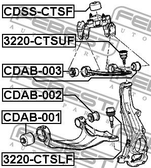 Опора шаровая перед верх рычага CADILLAC CTS 2011-2015 3220-CTSUF 3220-CTSUF FEBEST
