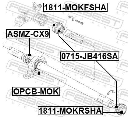 подшипник подвесной карданного вала!\ Opel Mokka 12-16 OPCBMOK FEBEST