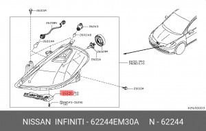 кронштейн фары! передней правой\ Nissan Tiida 07> 62244EM30A NISSAN