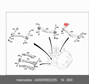 Болт MERCEDES OE A 003 990 22 05 MERCEDES BENZ
