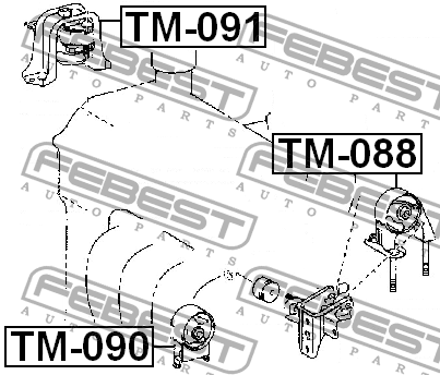 подушка ДВС правая!\ Toyota Yaris 01-05 TM-091 FEBEST