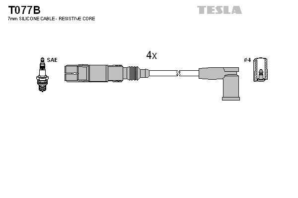 к-кт проводов!\ Skoda Octavia/ VW Bora/Golf 1.6/2.0i 98-07 T077B TESLA