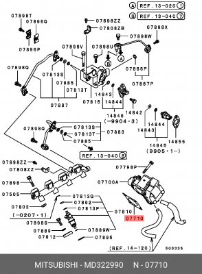 Прокладка дроссельной заслонки MD322990 MD322990 MITSUBISHI