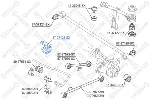 сайлентблок зад. редуктора пер.!\ Honda HR-V GH1/GH2 4WD 99> 87-37123-SX STELLOX