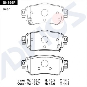 Тормозные колодки SN355P ADVICS