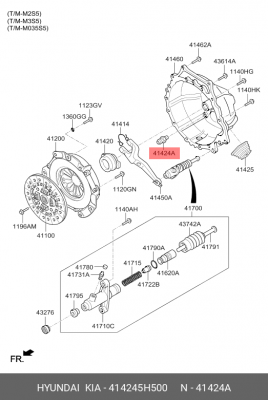 ось вилки сцепления!\ Hyundai HD65/78 дв.D4DD 414245H500 HYUNDAI