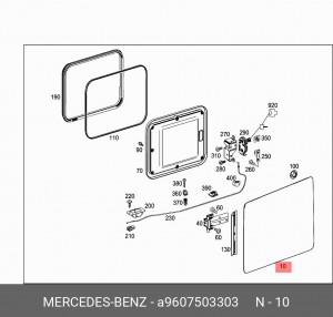 Панель дверки правая в сборе 2300L, 2300LA (45104777551790) A 960 750 33 03 MERCEDES BENZ