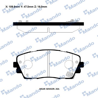 Колодки тормозные передние KIA PICANTO 11- (TRW GDB3535) MPK39 MPK39 MANDO