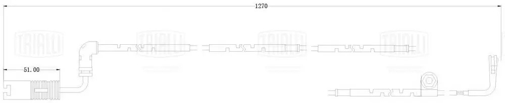 Датчик износа колодок Land Rover Range Rover III (02-) зад. L=1270 (PFS 0080) PFS 0080 TRIALLI