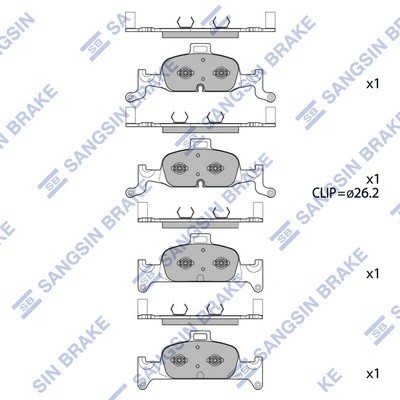 Колодки тормозные AUDI Q5 (16-) передние (4шт.) SANGSIN SP4111 SANGSIN