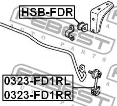 Втулка стабилизатора задняя HONDA CIVIC FD 2006-2012 HSB-FDR HSB-FDR FEBEST