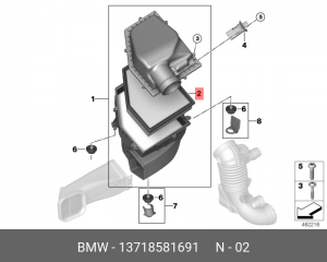 Фильтр воздушный BMW 13 71 8 581 691 13 71 8 581 691 BMW
