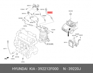 Датчик температуры воздуха KIA Sorento (09-) (2.0/2.2 TCI),Sportage (10-) (2.0 T 392212F000 HYUNDAI KIA