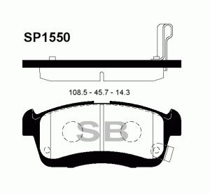 Колодки тормозные TOYOTA Passo (14-) дисковые передние (4шт.) SANGSIN SP1550 SANGSIN
