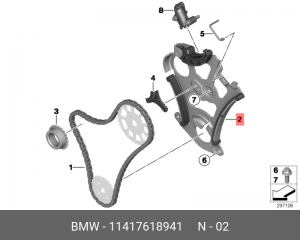 успокоитель цепи ГРМ!\ BMW 1-7/X1/X3-X6 11 41 7 618 941 BMW