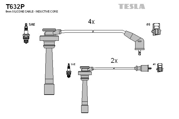 к-кт проводов!\ Mitsubishi Pajero/Pajero Sport 3.0/3.5i 94> T632P TESLA