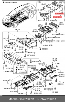Болт MAZDA 6 OE 9YA0-20-809A MAZDA